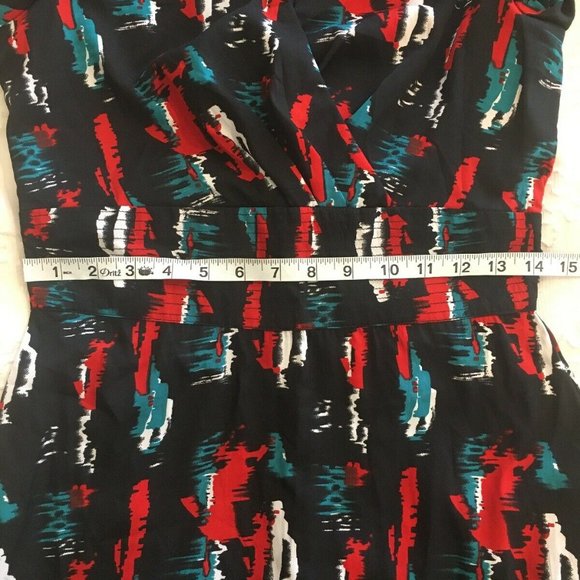 W118 Walter Baker Maxi Dress SMALL Black Red Teal - Picture 6 of 9